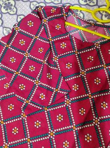 Maroon Patterned Kurti