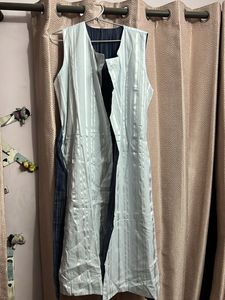 Striped Sleeveless Reversible Coat