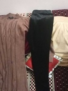 Velvet Pant Wih Woolen Long Middi