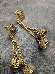 Golden Jhumka Earrings