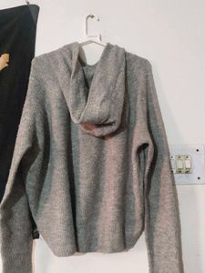 Grey Woolen Hoodie
