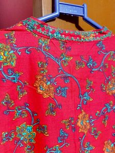 Biba Floral Print Layered Kurta