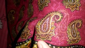 Red Paisley Dress Material