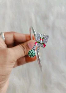 Pure Silver Butterfly Bangle Adjustable (Kada)