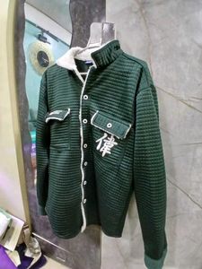 Green Quilted Jacket with Sherpa Collar