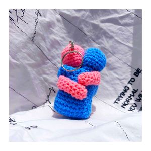 &#34;Forever Hug – Crochet Couple Keychain&#34;