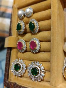 Combo - Studs Zirconia Swarovski - 4 Pair