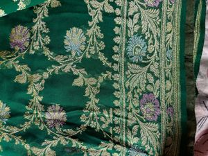 pure goergette khaddi weave banarasi saree