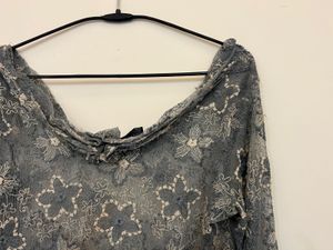 Y2k Grey Lace Top