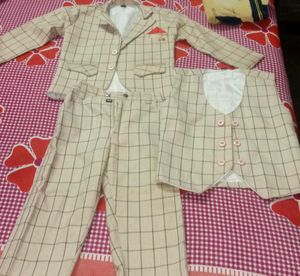 Coat Pant Three Piece Set For Kids