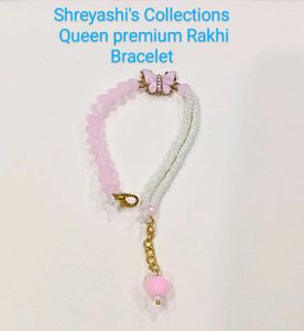 Pastel Butterfly Beaded Bracelet Rakhi