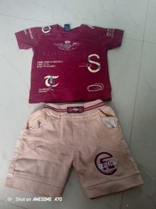 2 Combo Set Cute Kids Outfit - T-Shirt & Shorts