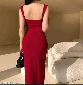 Elegant Red Bodycon Midi Dress