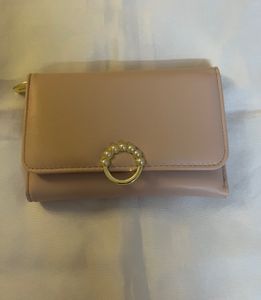 Women’s Medium Long Wallet With Imitation Pearl