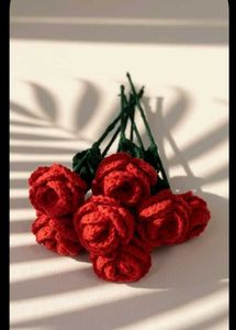 1Crochet Red Rose Bouquet