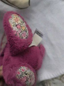 Purple Plush Bunny with Scarf