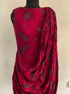 Maroon Draped Dress