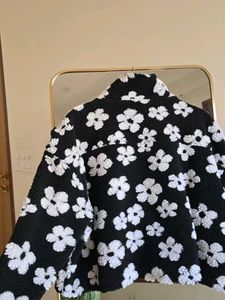 WESTSIDE Floral Print Faux Fur Jacket