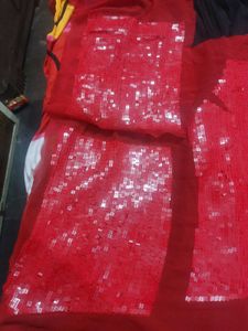 red sequence blouse fibric