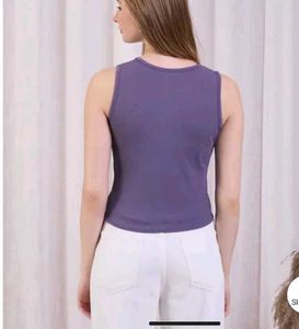 Purple Ruched Front Tank Top