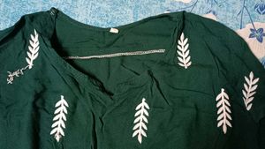Green Embroidered Kurti