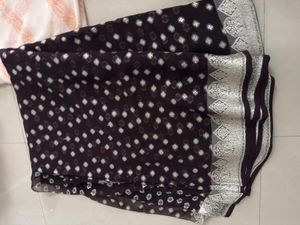 Elegant Black &amp; Silver Sari