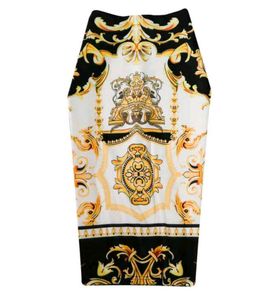 Elegant Patterned pencil Skirt high waist