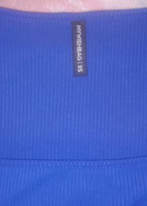Blue Deep Neck Top With Full Sleeves