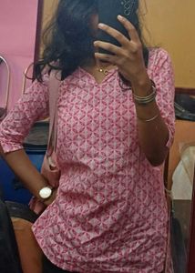 Women Pink Short Kurti