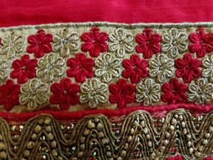 Beautiful Red Embroidery Saree With Blouse🥀
