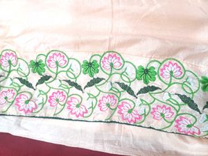 Peach Embroidery Saree