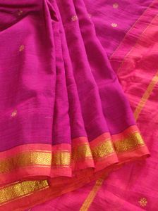 Magenta With Golden Pink Saree
