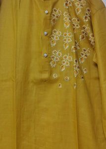 Mustard Colour Pure Cotton Punjabi Like New Size42