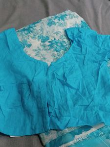 Sky Blue Floral Saree