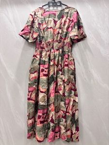 Vintage Print Midi Dress