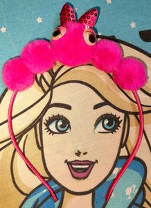 Pink pompom kids Headba