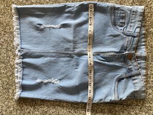 stretchable waist denim mini skirt