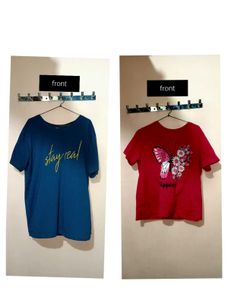 COMBO blue (xl) and pink t shirt (l)