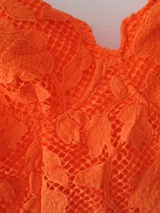 Bright Orange Crochet Lace Dress From Europe