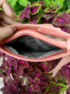 Blush Pink Lace-Up Sling Bag