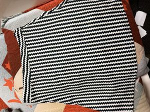 Black &amp; White Striped Mini Skirt