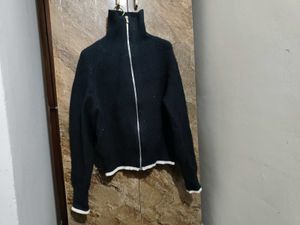 Zip-Up Knit Cardigan