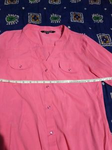 Harpa Peach Shirt Top (bust-34 length-25)