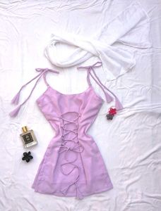 Dreamy Corset strappy kurti with scarf 🪻