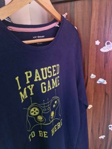 Blue Graphic Print Sweatshirt