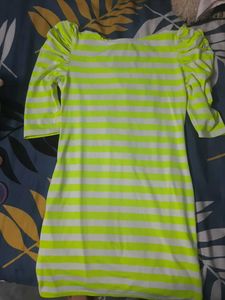 ZOLA Neon Striped Ruffle Sleeve Top