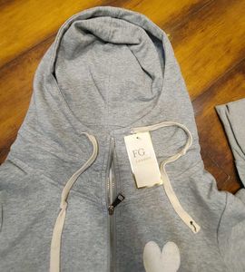 Cozy Grey Heart Hoodie