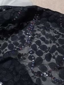 Black Net With Half White Saree