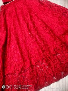 Red  Crop Top With Skirt