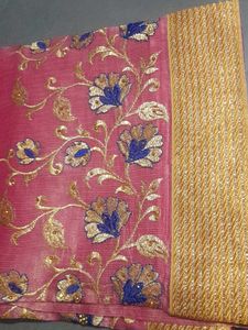 Beautiful Party Wear Sari With Blouse